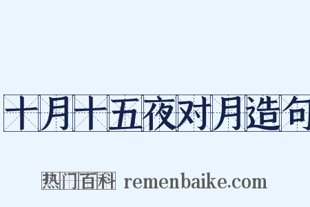 十月十五夜对月造句是什么意思的图片